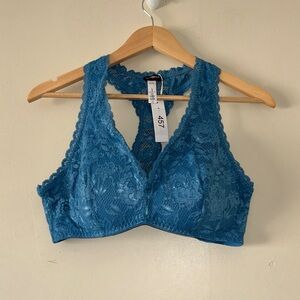 Cosabella Never Say Never Padded Lace Racerback Large Bra Blue